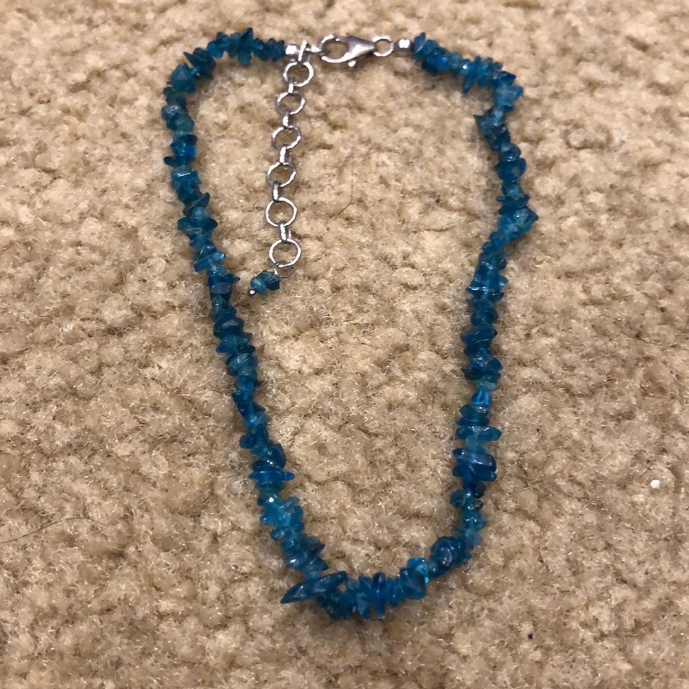 Blue beaded bracelet (#373)